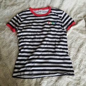 PINK Victoria's Secret xs striped shirt rainbow sm